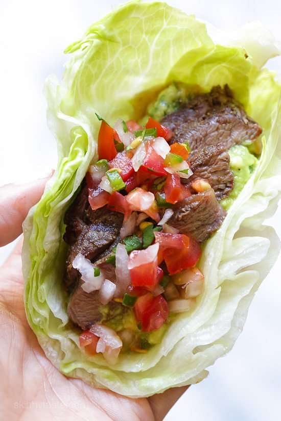 Steak Taco Involtini di lattuga
