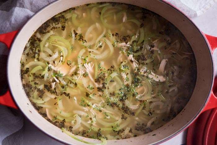 Ricetta della zuppa di noodle di pollo Chayote – Basso contenuto di carboidrati